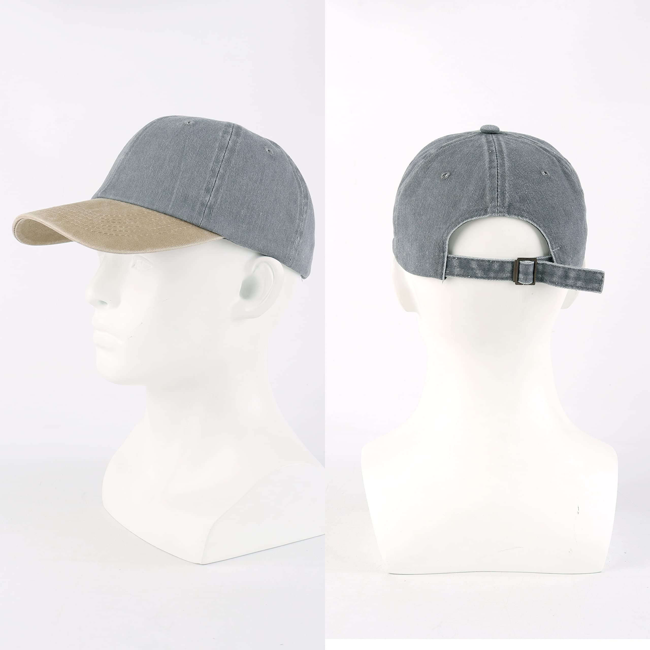 LANGZHEN Unisex Baseball Cap 100% Cotton Fits Men Women Washed Denim Adjustable Dad Hat