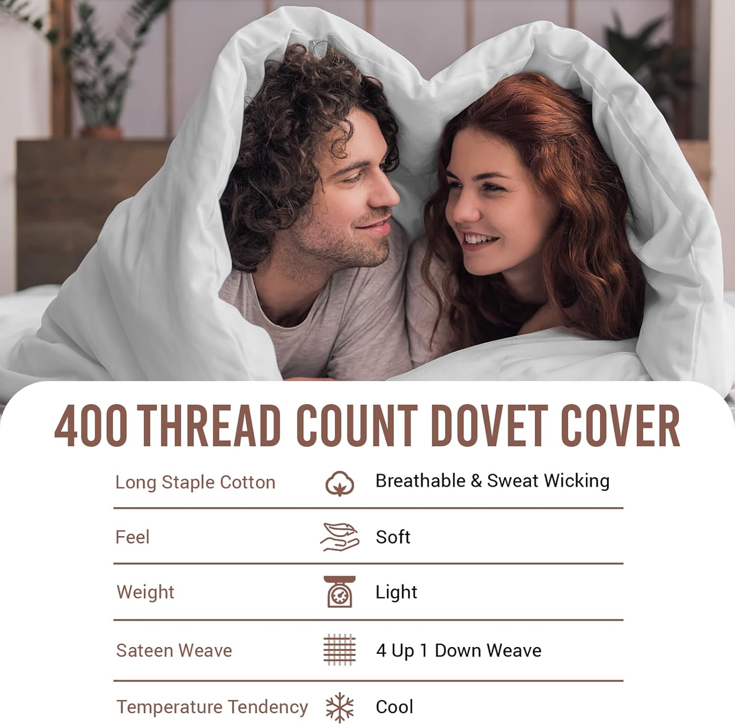 100% Cotton Double Duvet Cover Set White