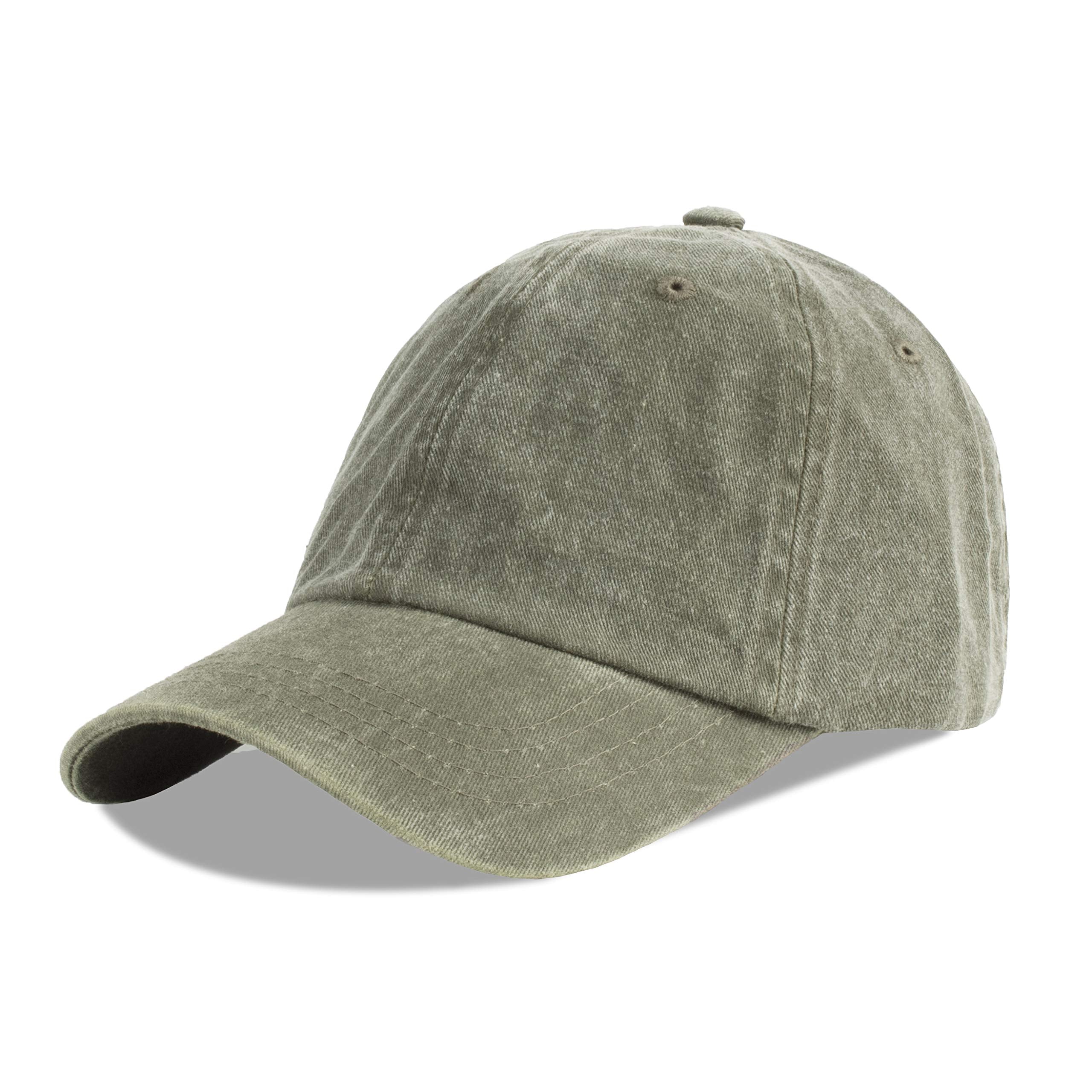 LANGZHEN Unisex Baseball Cap 100% Cotton Fits Men Women Washed Denim Adjustable Dad Hat