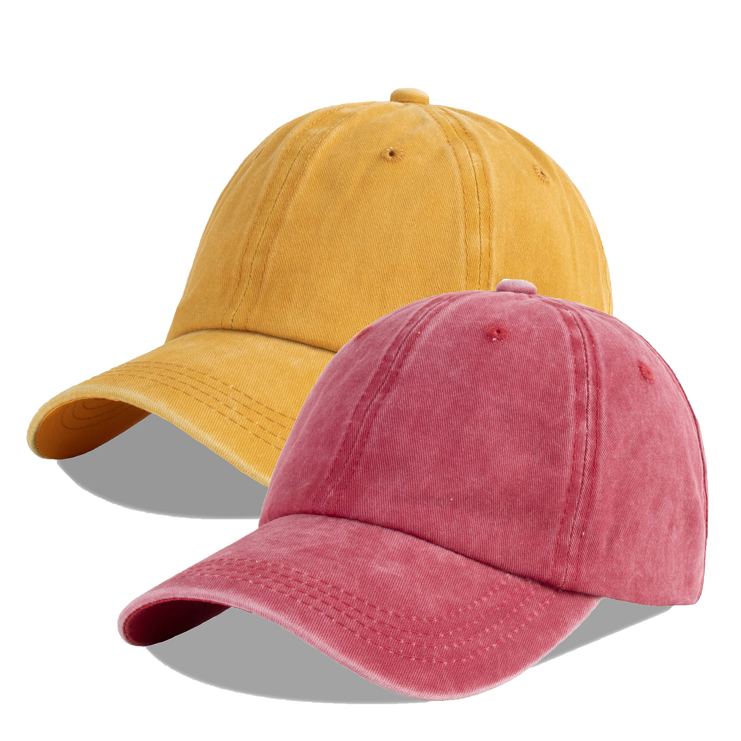 LANGZHEN Unisex Baseball Cap 100% Cotton Fits Men Women Washed Denim Adjustable Dad Hat