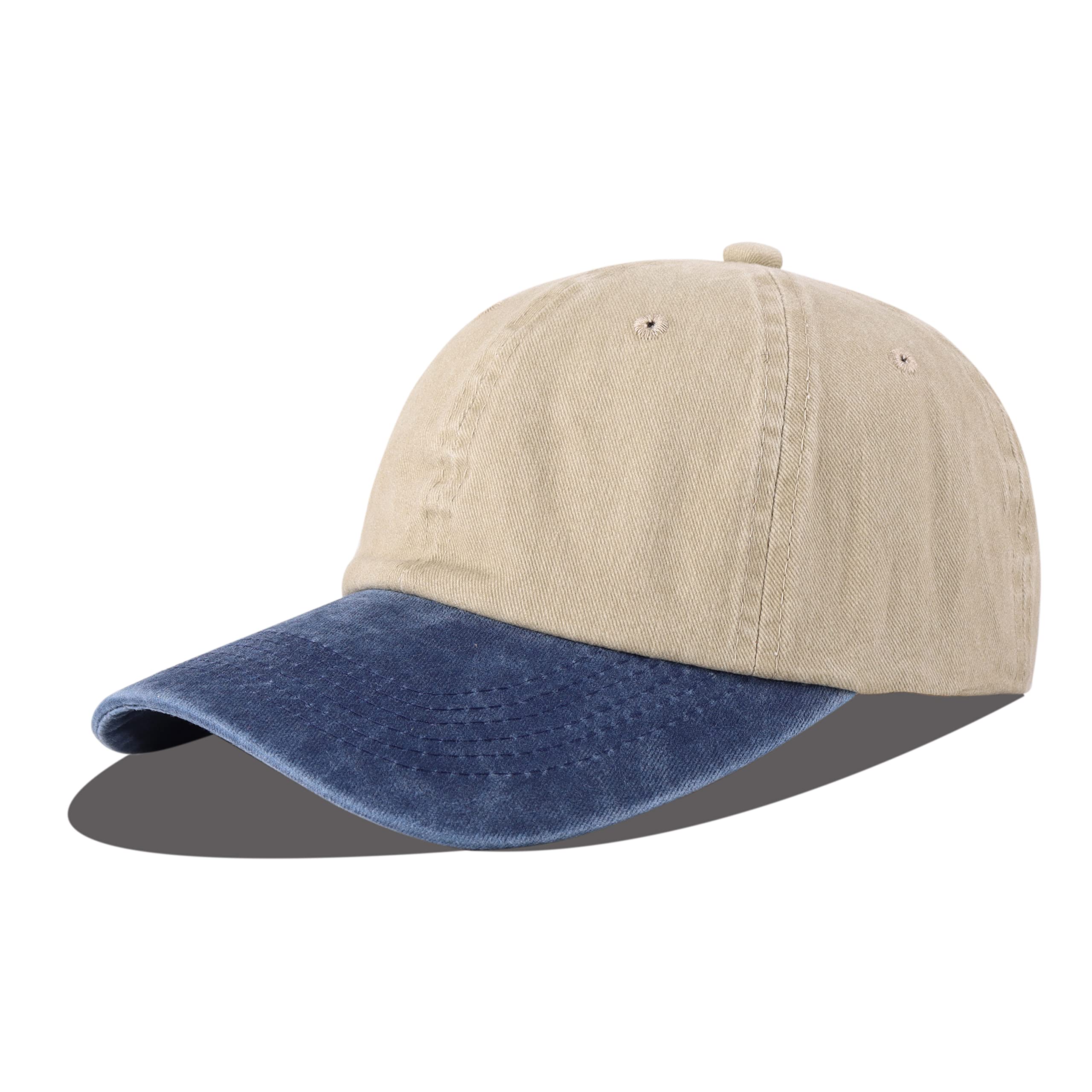 LANGZHEN Unisex Baseball Cap 100% Cotton Fits Men Women Washed Denim Adjustable Dad Hat