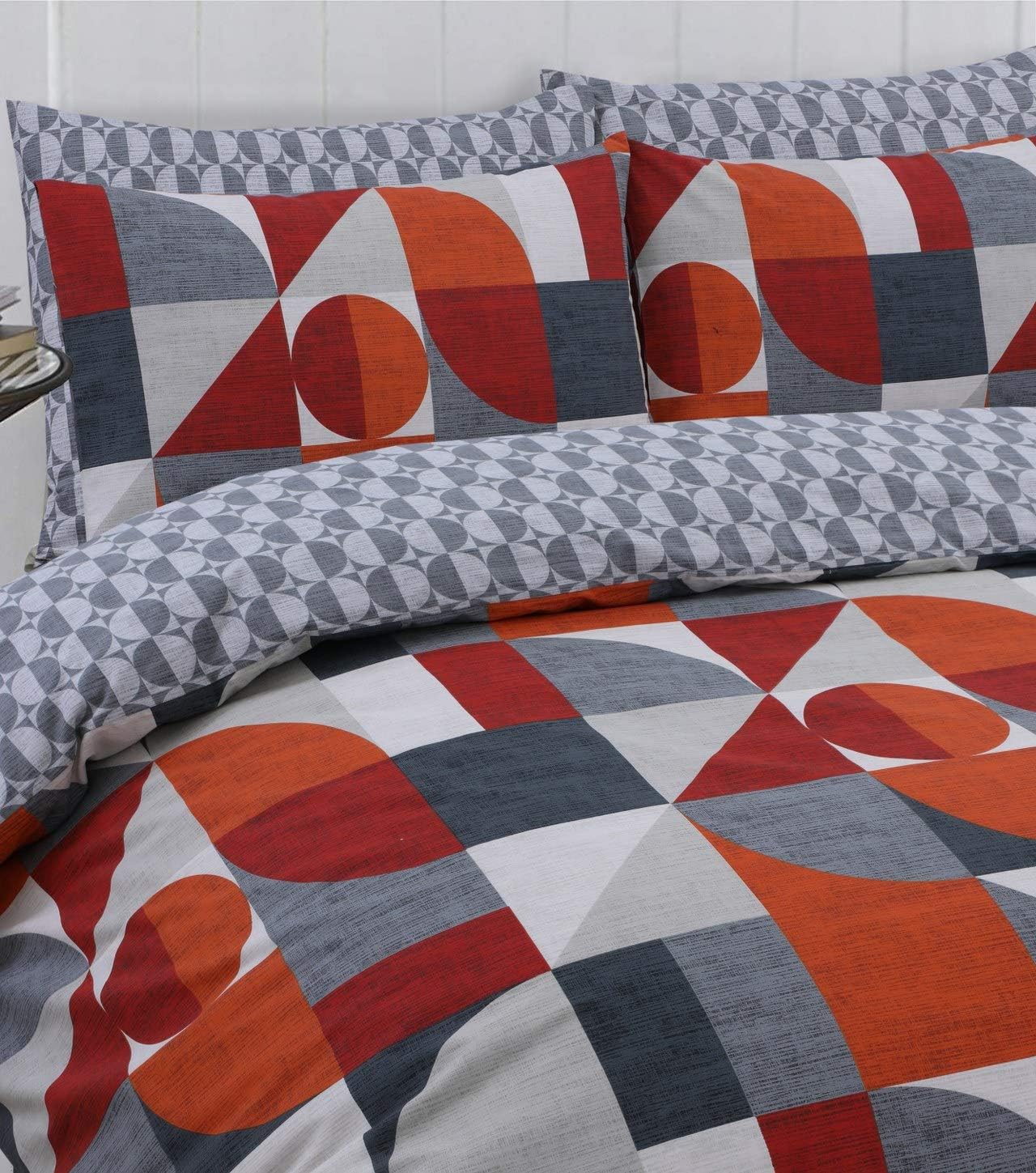 Geometric King Size Duvet Cover Sets 100% Pure Cotton Duvet Cover Ultra Soft