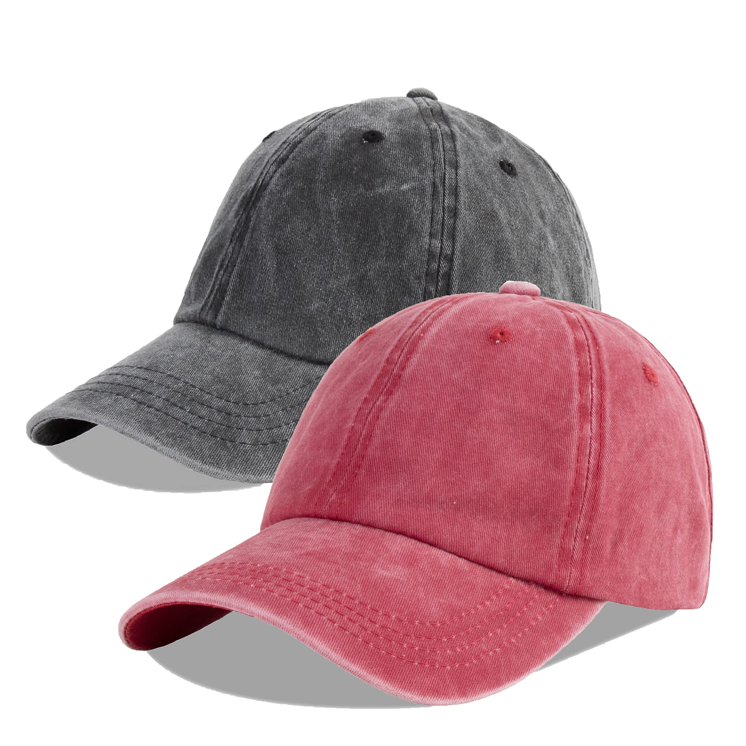 LANGZHEN Unisex Baseball Cap 100% Cotton Fits Men Women Washed Denim Adjustable Dad Hat