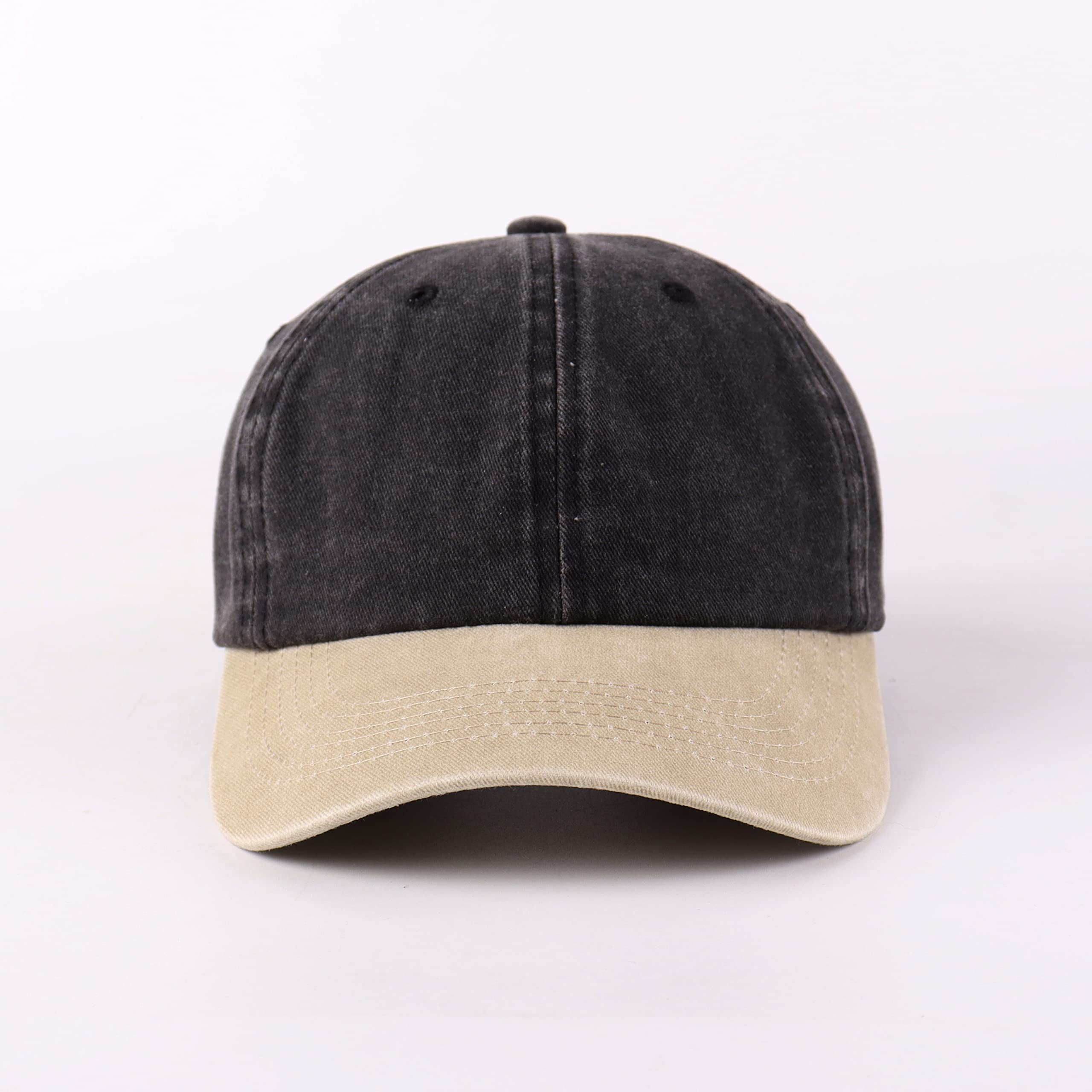 LANGZHEN Unisex Baseball Cap 100% Cotton Fits Men Women Washed Denim Adjustable Dad Hat